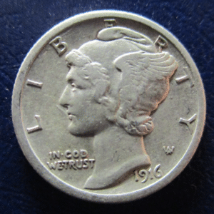 USA UNITED STATES MERCURY DIME 1916