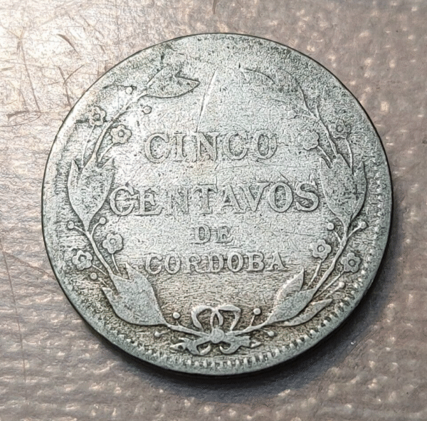 NICARAGUA 5 CENTAVOS 1914 H KM 12 - Imagen 2