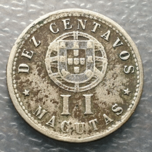 ANGOLA PORTUGUES 10 CENTAVOS - 2 MACUTAS 1927 BC+