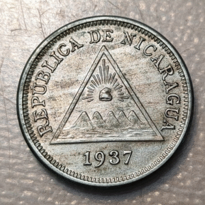 NICARAGUA 5 CENTAVOS 1937 KM 12