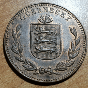 GUERNSEY 8 DOUBLES 1945 H EBC+/SC- BRILLO ORIGINAL