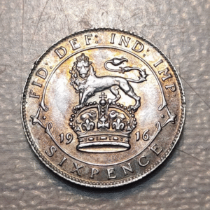 GREAT BRITAIN GRAN BRETAÑA GEORGE V 6 PENCE SIX PENCE 1916 SC UNC