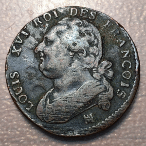 FRANCIA FRANCE LOUIS XVI 12 DENIERS 1792 MA MARSELLA MARSEILLE MBC