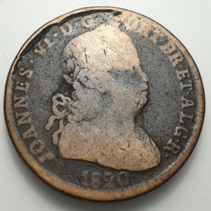 PORTUGAL JUAN VI JOAO VI PATACO 40 REIS 1820 KM 370 BC