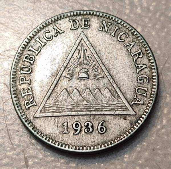 NICARAGUA 5 CENTAVOS 1936 KM 12