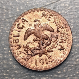 MEXICO PUEBLA Y OCAMPO 2 CENTAVOS 1915 REACUÑADA? EBC