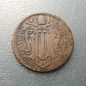 ESTADOS PAPALES PONTIFICIO VATICANO BENEDICTO XIV 1 BAIOCCO ROMANO AÑO X MBC-