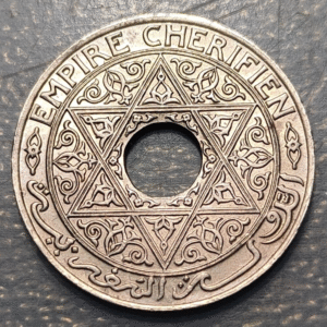 MOROCCO MARRUECOS FRANCE EMPIRE CHERIFIAN 25 CENTIMES HIGH GRADE
