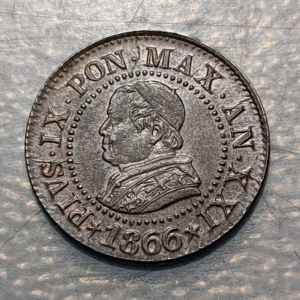 ESTADOS PAPALES VATICANO PIO IX 1 CENTESIMO 1886 (ANNO XXI) R SC-