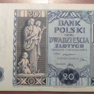 POLONIA POLAND 20 ZLOTYCH 1936 P-77 EBC-