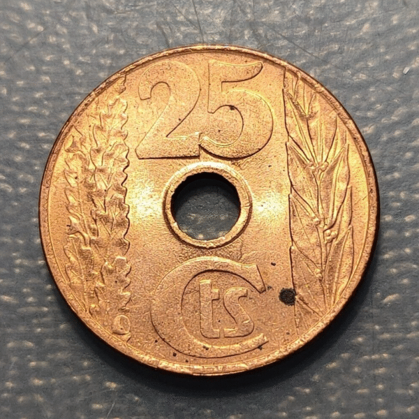 ESPAÑA REPUBLICA 25 CENTIMOS 1938 SC UNC - Imagen 2
