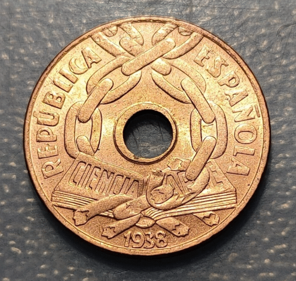 ESPAÑA REPUBLICA 25 CENTIMOS 1938 SC UNC