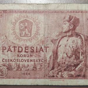 CZECHOSLOVAKIA CHECHOSLOVAQUIA 50 KORUN 1964 P 90c SERIE J BC/BC+
