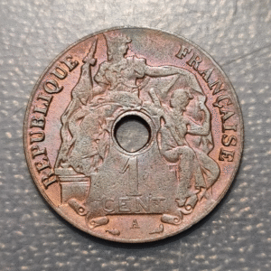 FRENCH INDOCHINA FRANCESA 1 CENTIME 1921 EBC+ BRILLO ORIGINAL