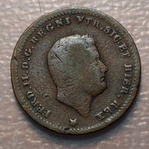 ITALIA DOS SICILIAS NAPOLES NAPOLI FERDINANDO II 1 TORNESE 1851