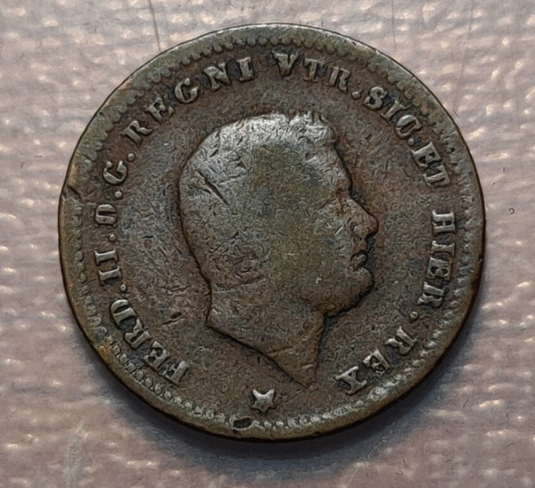 ITALIA DOS SICILIAS NAPOLES NAPOLI FERDINANDO II 1 TORNESE 1851