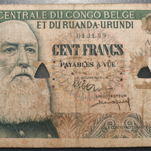CONGO BELGA BELGIAN CONGO 100 FRANCS 1/11/1959 P33 ANULADO