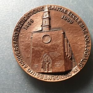 MEDALLA RELIGIOSA GRANDE GANDIA VALENCIA 500 AÑOS COLEGIATA / ASUNCION VIRGEN