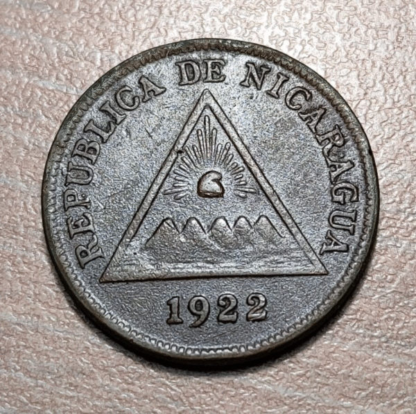 NICARAGUA 1 CENTAVO 1922 KM 11
