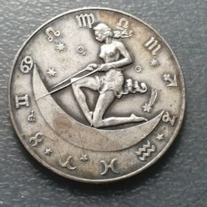 ALEMANIA MEDALLA CALENDARIO DOMINGOS 1957 SONNTAGE ZODIACO MERCURIO 40 mm PLATA