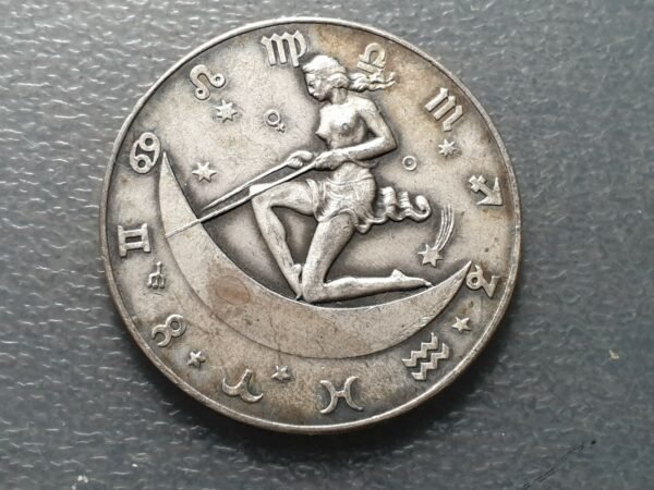 ALEMANIA MEDALLA CALENDARIO DOMINGOS 1957 SONNTAGE ZODIACO MERCURIO 40 mm PLATA