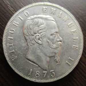 ITALIA REINO VITTORIO EMANUELE II 5 LIRE 1873 M EBC/EBC+
