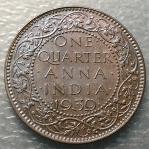 INDIA BRITANICA BRITISH INDIA GEORGE VI 1/4 ANNA - ONE QUARTER ANNA 1939 EBC