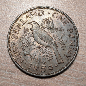 NUEVA ZELANDA NEW ZEALAND ELIZABETH II 1 PENNY 1959 24.2 BR SC UNC