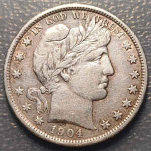 USA EEUU UNITED STATES ESTADOS UNIDOS BARBER 1/2 DOLLAR 1904 MBC/MBC+