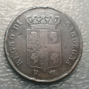 ITALIA SABOYA SAVOIA CERDEÑA CARLO ALBERTO 5 CENTESIMI 1842 BC ESCASA