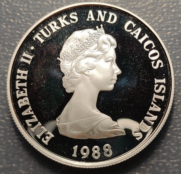 TURKS & CAICOS 1 CROWN 1988 SC UNC - Imagen 2