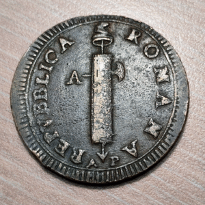 ESTADOS PAPALES I REPUBLICA ROMANA ANCONA 2 BAIOCCHI EBC BONITA