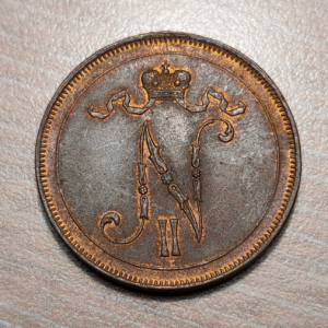 FINLANDIA FINLAND OCUPACION RUSIA 10 PENNIA 1916 EBC+ BRILLO ORIGINAL BRIGHT