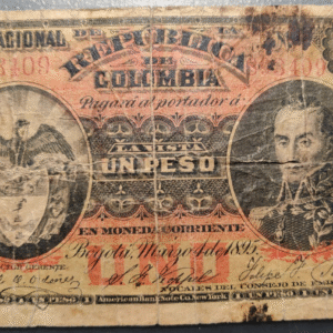 COLOMBIA 1 PESO 04/03/1895 P234