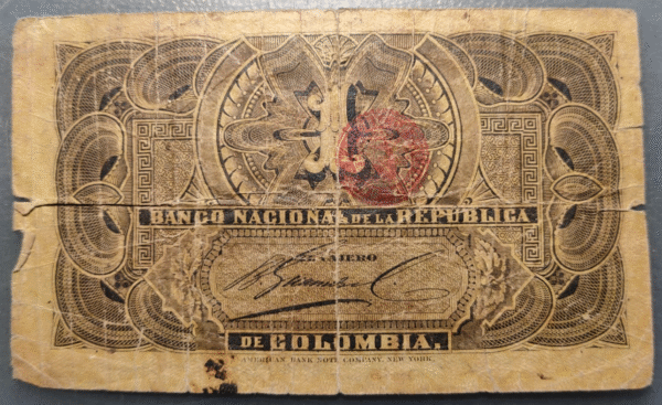 COLOMBIA 1 PESO 04/03/1895 P234 - Imagen 2