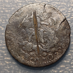 ITALIA GENOVA CAVALLOTTO 4 SOLDI 1756 FECHA PARCIALMENTE VISIBLE