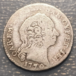ITALIA REINO CERDEÑA SARDEGNA SABOYA CARLO EMANUELE III 1 REALE NUOVO 1770