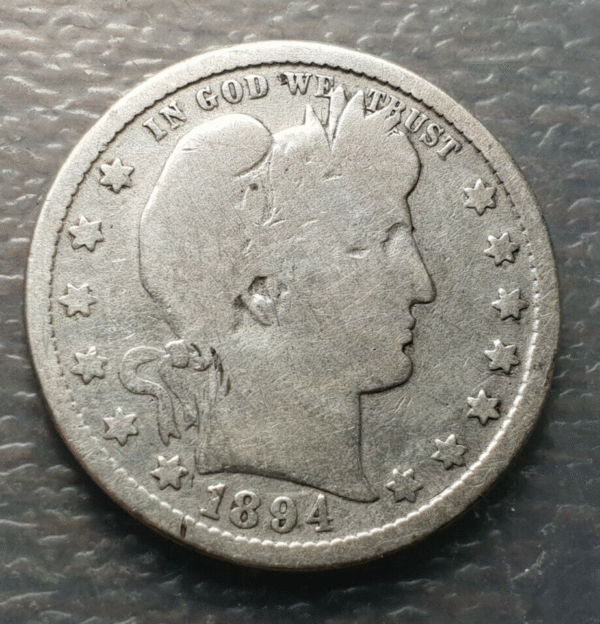 ESTADOS UNIDOS USA EEUU UNITED STATES 1/4 DOLAR QUARTER DOLLAR 1894 S BC ESCASA