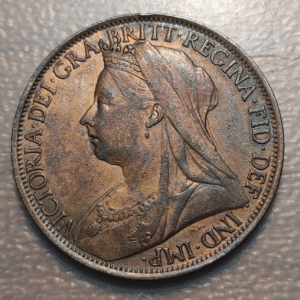 GREAT BRITAIN GRAN BRETAÑA VICTORIA 1 PENNY 1896 EBC-