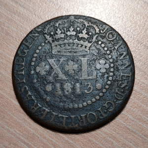 BRASIL BRAZIL JOAO VI 40 REIS 1813 R BC+