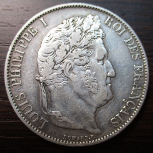 FRANCIA FRANCE LOUIS PHILIPPE I LUIS FELIPE I 5 FRANCS 1847 A