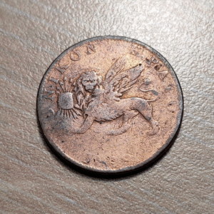 GRECIA GREECE ISLAS JONICAS IONIAN ISLANDS 2 LEPTA 1819 FECHA APENAS VISIBLE