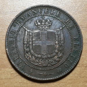ITALIA REINO VITTORIO EMANUELE II REY ELECTO TOSCANA 5 CENTESIMI 1859 MBC-