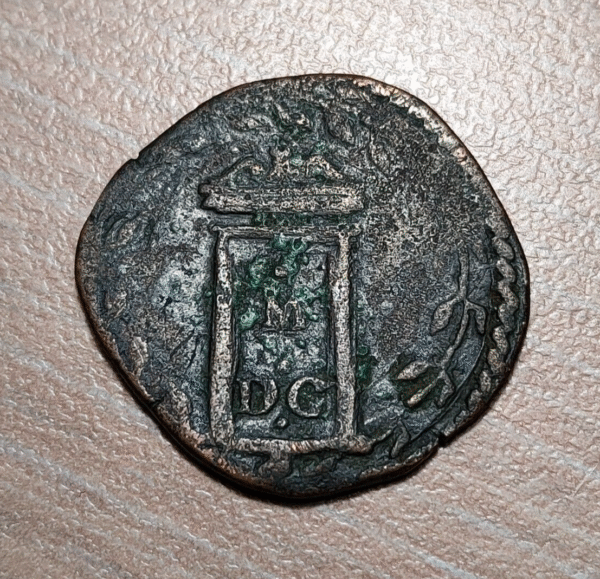 ESTADOS PAPALES VATICANO CLEMENTE VIII QUATTRINO DEL JUBILEO 1600 PUERTA SANTA