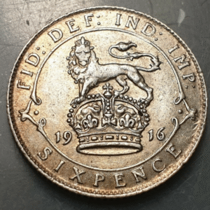 GRAN BRETAÑA GREAT BRITAIN INGLATERRA GEORGE V 6 PENCE 1916 EBC/EBC+