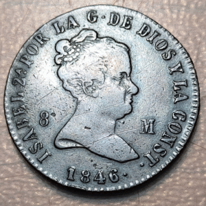 ESPAÑA JUBIA ISABEL II 8 MARAVEDIS 1846