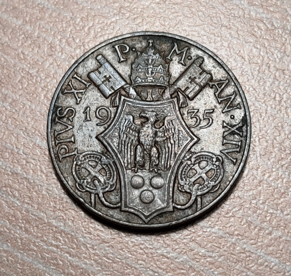 VATICANO PIO XI 5 CENTESIMI 1935 MBC+ ESCASA