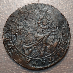 IMPERIO ESPAÑOL PAISES BAJOS BRUSELAS FELIPE IV JETON 1635 CAPTURA SCHENKENSCHAN