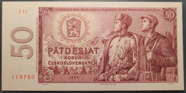 CZECHOSLOVAKIA CHECOSLOVAQUIA 50 KORUN 1964 P90C SC UNC