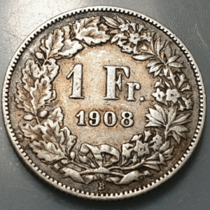 SUIZA SWITZERLAND 1 FRANCO 1 FRANC 1908 MBC
